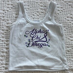 White Tank Top with Purple Graphic